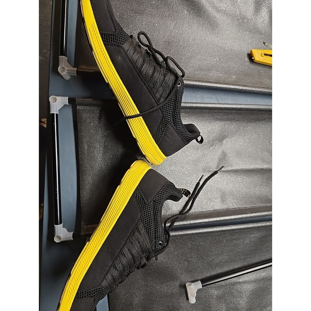 USED Supra Owen Men's Black Mesh & Neon Yellow Trainer Runner Sneaker. 10.5 Mens